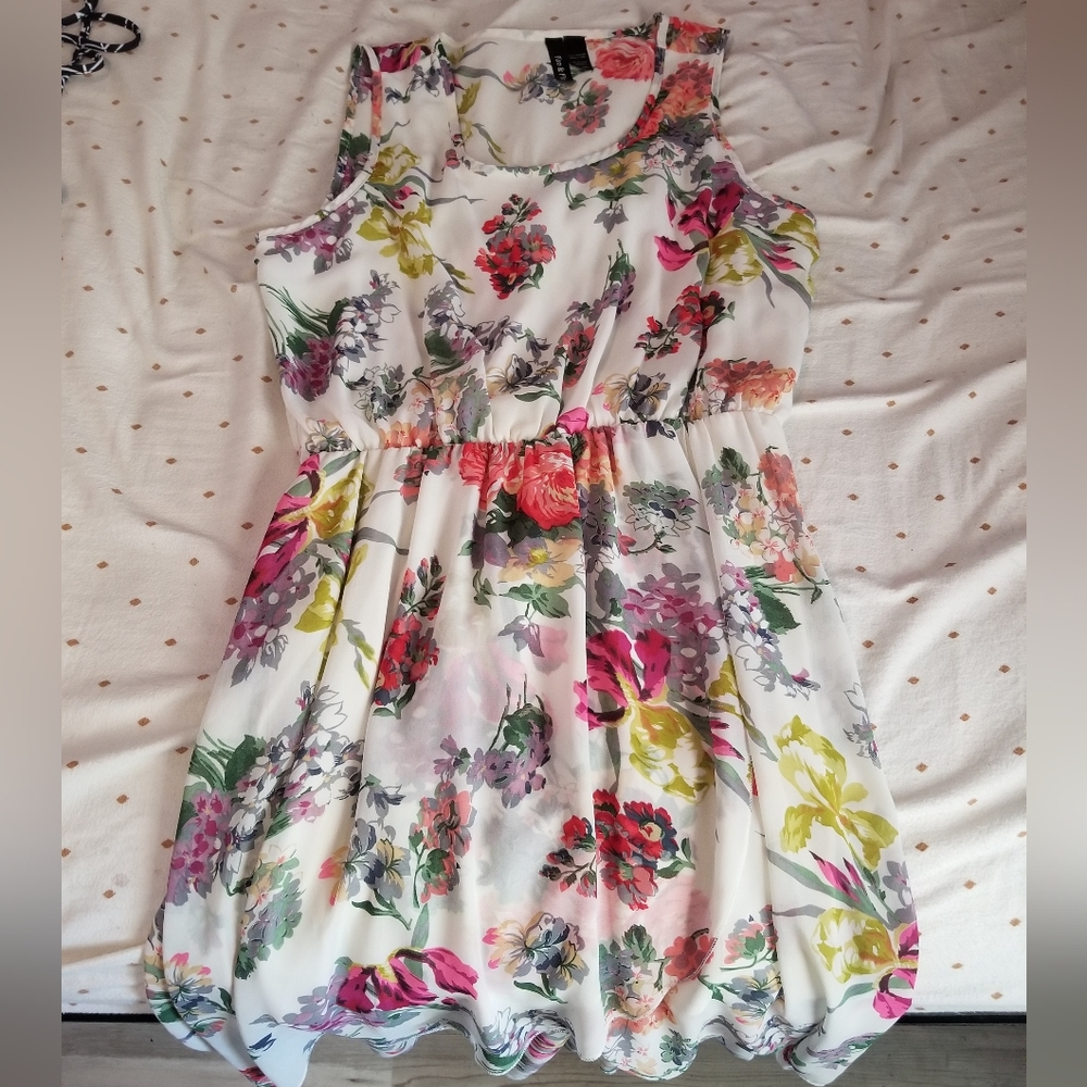 "Fun and Flirt" sheer floral sundress, size 16